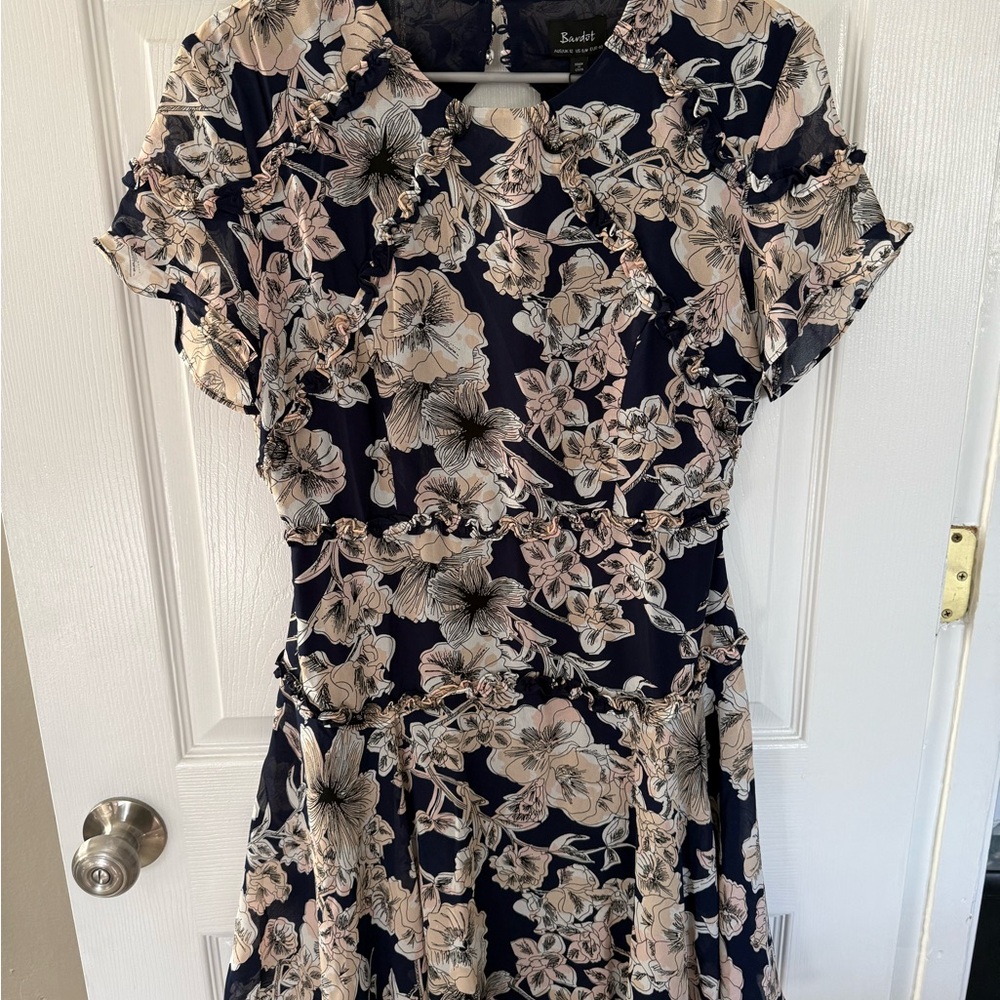 NWT Bardot Navy Floral Midi Dress | Size 8/M